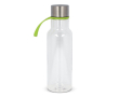 Transparante RPET fles met rubberen draaggreep 600ml kleur limoen groen
