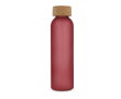 Fles van mat gerecycled glas met kurken dop 500 ml kleur rood