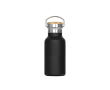 Dubbelwandige thermosfles met poedercoating en draaggreep 350ml kleur zwart
