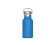 Dubbelwandige thermosfles met poedercoating en draaggreep 350ml kleur lichtblauw