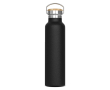 Dubbelwandige thermosfles met poedercoating en draaggreep 650ml kleur zwart