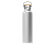 Dubbelwandige thermosfles met poedercoating en draaggreep 650ml kleur zilver