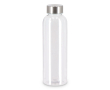 Fles van gerecycled plastic met zilverkleurige dop 500 ml kleur doorzichtig