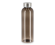 Fles van gerecycled plastic met zilverkleurige dop 500 ml kleur doorzichtig zwart