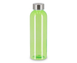 Fles van gerecycled plastic met zilverkleurige dop 500 ml kleur doorzichtig limoen groen