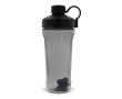 Plastic shaker voor de sportschool met elegante zwarte dop 900ml kleur zwart