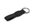 Leren sleutelhanger met personaliseerbaar metalen detail kleur zwart