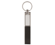 Leren sleutelhanger met metalen detail aan de bovenkant kleur zwart
