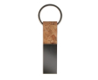 Rechthoekige kurk en metalen sleutelhanger om te personaliseren kleur naturel