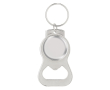2-in-1 metalen sleutelhanger met flesopener om te personaliseren kleur glanzend zilver