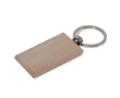 Rechthoekige houten sleutelhanger om te personaliseren 9x3cm kleur hout