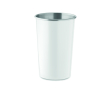 Herbruikbare beker van gerecycled roestvrij staal 350 ml kleur wit
