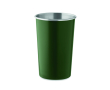 Herbruikbare beker van gerecycled roestvrij staal 350 ml kleur donkergroen