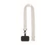 Polyester lanyard met veiligheidsgesp voor telefoon kleur wit