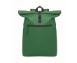 Polyester rugzak met rolsluiting voor 15'' laptop kleur donkergroen