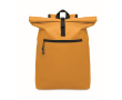 Polyester rugzak met rolsluiting voor 15'' laptop kleur mosterd