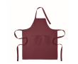Schort met voorzakken en verstelbare banden 240g/m2 kleur bordeaux
