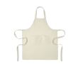Schort met voorzakken en verstelbare banden 240g/m2 kleur beige