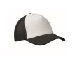 Baseballpet van polyester met wit voorpaneel 150 g/m² kleur wit/zwart