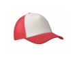 Baseballpet van polyester met wit voorpaneel 150 g/m² kleur rood