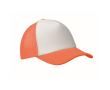 Baseballpet van polyester met wit voorpaneel 150 g/m² kleur neon oranje