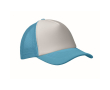Baseballpet van polyester met wit voorpaneel 150 g/m² kleur cyaan blauw