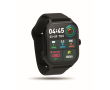 Smartwatch met LCD-touchscreen en siliconenband, iOS en Android kleur zwart