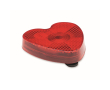 Rode hartvormige reflector met bevestigingsclip kleur rood
