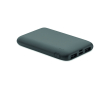 Rechthoekige powerbank van gerecycled ABS 5.000 mAh kleur donkergrijs