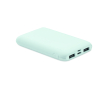 Rechthoekige powerbank van gerecycled ABS 5.000 mAh kleur lichtblauw