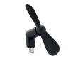 Draagbare ventilator voor telefoon via USB-C-poort kleur zwart