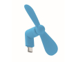 Draagbare telefoonventilator USB-C kleur turquoise
