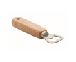 Rubberhouten flesopener met ophanggat kleur hout