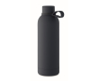 Gerecyclede roestvrijstalen thermosfles met rubberen afwerking 500 ml kleur marineblauw