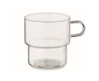 Volledig borosilicaat glazen mok met stapelbaar ontwerp 300ml kleur doorzichtig
