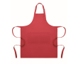 Lange verstelbare polykatoenen schort 240 g/m² kleur rood