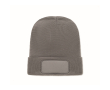 Unisex RPET-polyester muts met patch voor personalisatie kleur donkergrijs