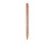Gerecyclede aluminium drukpen met roségouden details, blauwe inkt kleur rose gold