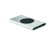 Rechthoekige draadloze oplader van gerecycled aluminium 5.000 mAh kleur mat zilver