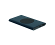 Rechthoekige draadloze oplader van gerecycled aluminium 5.000 mAh kleur marineblauw