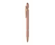 Gerecyclede aluminium pen met roségouden details, blauwe inkt kleur rose gold
