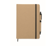 Notitieboek van gerecycled karton met pen met blauwe inkt A5 kleur zwart