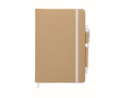Notitieboek van gerecycled karton met pen met blauwe inkt A5 kleur wit