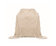 Katoenen rugzak met koorden van gerecycled katoen en RPET 140g/m2 kleur beige