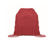 Rugzakje met koorden van gerecycled katoen en RPET 140g/m2 kleur rood