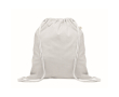 Rugzakje met koorden van gerecycled katoen en RPET 140g/m2 kleur wit