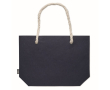 Strandtas van RPET-vilt met katoenen koordhandvatten kleur blauw