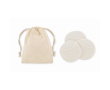 Set van 3 herbruikbare en wasbare schijfjes voor gezichtsreiniging kleur beige
