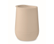 Dubbelwandige take-away mok met schuifsluiting op het deksel kleur beige