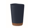 Dubbelwandige meeneembeker met kurkdetail aan de basis 300ml kleur marineblauw